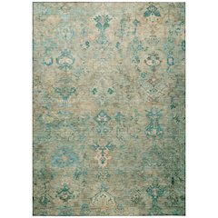 Machine Washable Indoor/Outdoor Chantille ACN2320 Teal 5' x 7'6" Rug