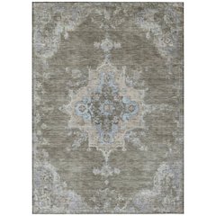 Machine Washable Indoor/Outdoor Chantille ACN2321 Brown 5' x 7'6" Rug
