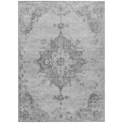Machine Washable Indoor/Outdoor Chantille ACN2321 Gray 5' x 7'6" Rug
