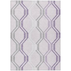 Machine Washable Indoor/Outdoor Chantille ACN2326 Purple 5' x 7'6" Rug