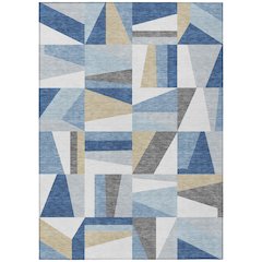 Machine Washable Indoor/Outdoor Chantille ACN2327 Blue 5' x 7'6" Rug