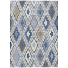 Machine Washable Indoor/Outdoor Chantille ACN2331 Blue 5' x 7'6" Rug