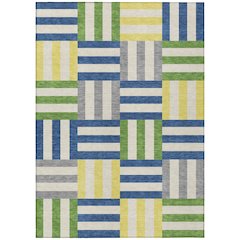 Machine Washable Indoor/Outdoor Chantille ACN2332 Blue 5' x 7'6" Rug