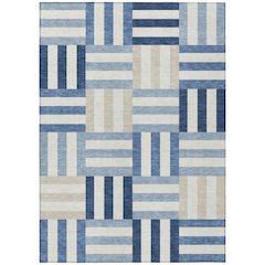 Machine Washable Indoor/Outdoor Chantille ACN2332 Blue 5' x 7'6" Rug