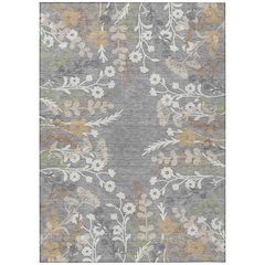 Machine Washable Indoor/Outdoor Chantille ACN2334 Gray 5' x 7'6" Rug