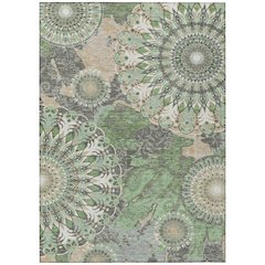 Machine Washable Indoor/Outdoor Chantille ACN2335 Green 5' x 7'6" Rug