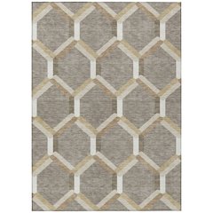Machine Washable Indoor/Outdoor Chantille ACN2343 Brown 5' x 7'6" Rug