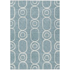 Machine Washable Indoor/Outdoor Chantille ACN2344 Teal 5' x 7'6" Rug