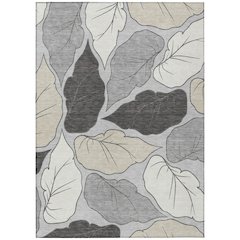 Machine Washable Indoor/Outdoor Chantille ACN2348 Gray 5' x 7'6" Rug