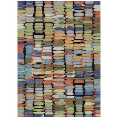Machine Washable Indoor/Outdoor Chantille ACN2349 Black 5' x 7'6" Rug