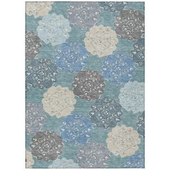 Machine Washable Indoor/Outdoor Chantille ACN2353 Teal 5' x 7'6" Rug