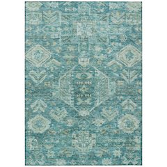 Machine Washable Indoor/Outdoor Chantille ACN2356 Teal 5' x 7'6" Rug