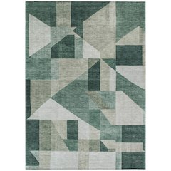 Machine Washable Indoor/Outdoor Chantille ACN2365 Green 5' x 7'6" Rug