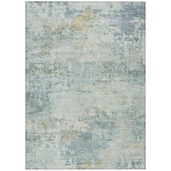 Machine Washable Indoor/Outdoor Chantille ACN2371 Teal 5' x 7'6" Rug