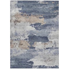 Machine Washable Indoor/Outdoor Chantille ACN2372 Blue 5' x 7'6" Rug