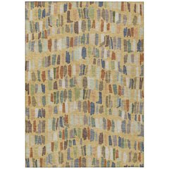 Machine Washable Indoor/Outdoor Chantille ACN2377 Gold 5' x 7'6" Rug