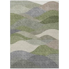 Machine Washable Indoor/Outdoor Chantille ACN2378 Green 5' x 7'6" Rug
