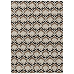 Machine Washable Indoor/Outdoor Chantille ACN2379 Brown 5' x 7'6" Rug