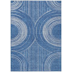 Machine Washable Indoor/Outdoor Chantille ACN2380 Blue 5' x 7'6" Rug