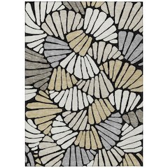 Machine Washable Indoor/Outdoor Chantille ACN2384 Black 5' x 7'6" Rug