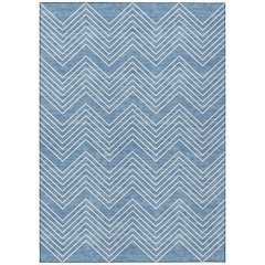 Machine Washable Indoor/Outdoor Chantille ACN2390 Blue 5' x 7'6" Rug