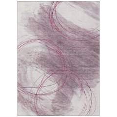 Machine Washable Indoor/Outdoor Chantille ACN2396 Pink 5' x 7'6" Rug