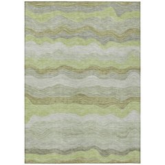 Machine Washable Indoor/Outdoor Chantille ACN2397 Green 5' x 7'6" Rug