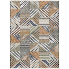 Machine Washable Indoor/Outdoor Chantille ACN2399 Orange 5' x 7'6" Rug