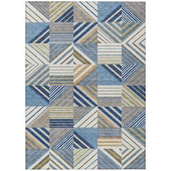 Machine Washable Indoor/Outdoor Chantille ACN2399 Blue 5' x 7'6" Rug