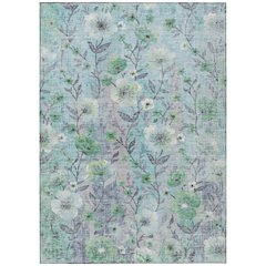 Machine Washable Indoor/Outdoor Chantille ACN2403 Teal 5' x 7'6" Rug