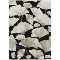 Machine Washable Indoor/Outdoor Chantille ACN2405 Black 5' x 7'6" Rug