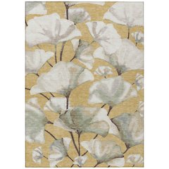 Machine Washable Indoor/Outdoor Chantille ACN2405 Gold 5' x 7'6" Rug