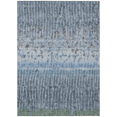 Machine Washable Indoor/Outdoor Chantille ACN2406 Blue 5' x 7'6" Rug