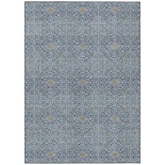 Machine Washable Indoor/Outdoor Chantille ACN2409 Blue 5' x 7'6" Rug