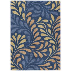 Machine Washable Indoor/Outdoor Chantille ACN2411 Blue 5' x 7'6" Rug