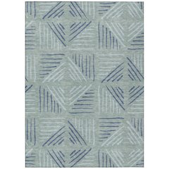 Machine Washable Indoor/Outdoor Chantille ACN2413 Blue 5' x 7'6" Rug
