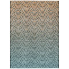 Machine Washable Indoor/Outdoor Chantille ACN2414 Teal 5' x 7'6" Rug