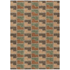 Machine Washable Indoor/Outdoor Chantille ACN2417 Orange 5' x 7'6" Rug