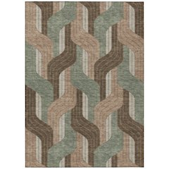 Machine Washable Indoor/Outdoor Chantille ACN2422 Brown 5' x 7'6" Rug