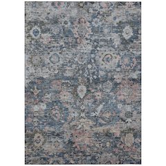 Machine Washable Indoor/Outdoor Chantille ACN2430 Blue 5' x 7'6" Rug