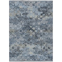 Machine Washable Indoor/Outdoor Chantille ACN2433 Blue 5' x 7'6" Rug