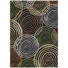Machine Washable Indoor/Outdoor Chantille ACN2435 Black 5' x 7'6" Rug