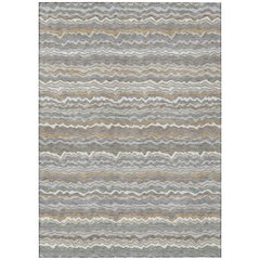 Machine Washable Indoor/Outdoor Chantille ACN2436 Gray 5' x 7'6" Rug