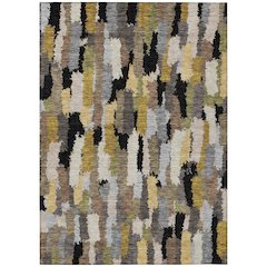 Machine Washable Indoor/Outdoor Chantille ACN2437 Black 5' x 7'6" Rug