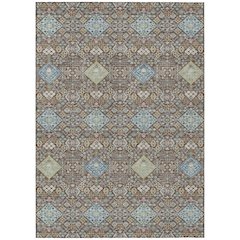 Machine Washable Indoor/Outdoor Chantille ACN2440 Brown 5' x 7'6" Rug