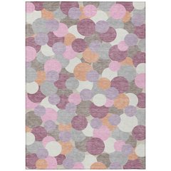 Machine Washable Indoor/Outdoor Chantille ACN2450 Pink 5' x 7'6" Rug