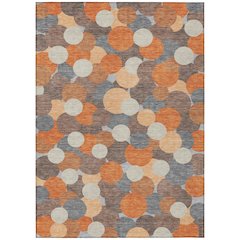 Machine Washable Indoor/Outdoor Chantille ACN2450 Orange 5' x 7'6" Rug