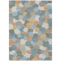Machine Washable Indoor/Outdoor Chantille ACN2450 Teal 5' x 7'6" Rug