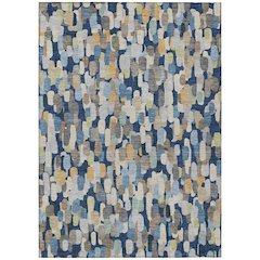 Machine Washable Indoor/Outdoor Chantille ACN2451 Blue 5' x 7'6" Rug