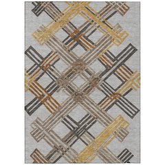 Machine Washable Indoor/Outdoor Chantille ACN2452 Gray 5' x 7'6" Rug